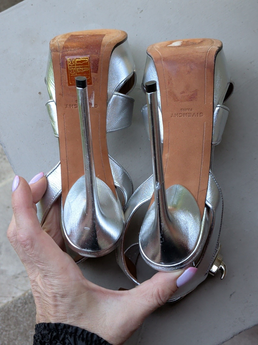 New Silver High Heel Platform Sandals - Givenchy Sharklock - Picture 6 of 13